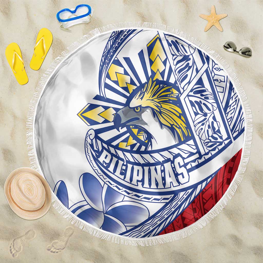 Philippines Eagle Sun Beach Blanket Filipino Agila Polynesian Tattoo Flag Color