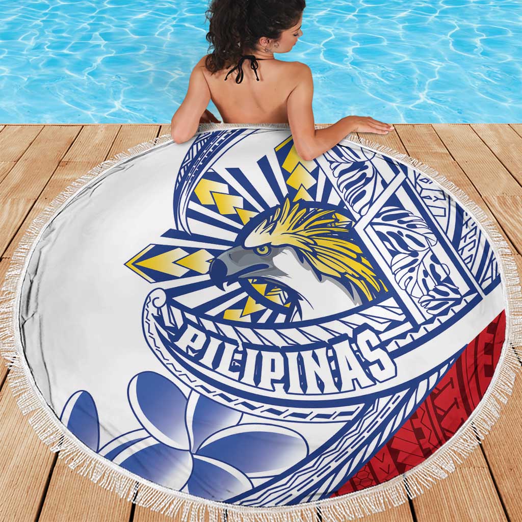 Philippines Eagle Sun Beach Blanket Filipino Agila Polynesian Tattoo Flag Color