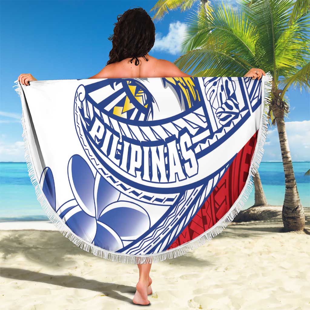 Philippines Eagle Sun Beach Blanket Filipino Agila Polynesian Tattoo Flag Color