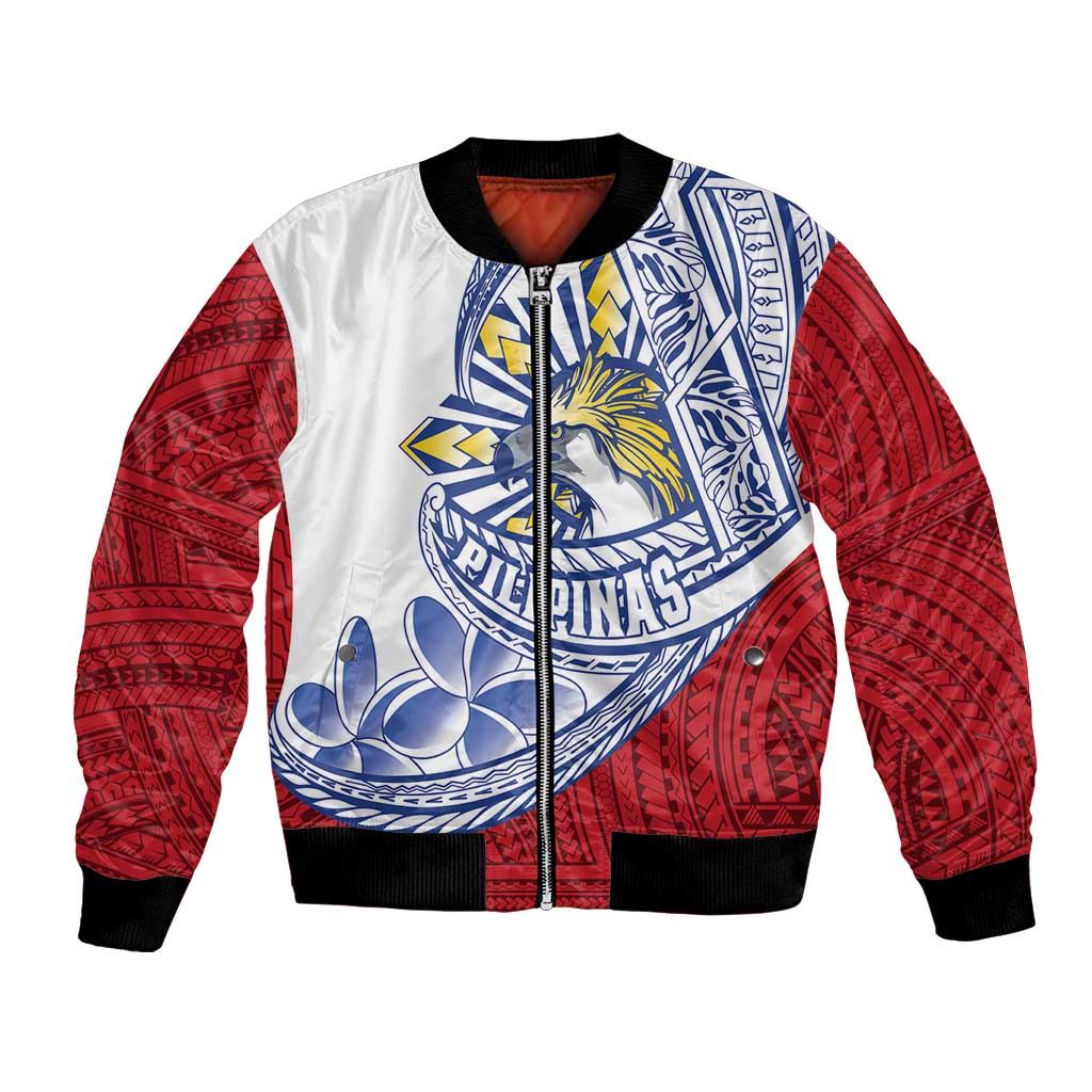 Philippines Eagle Sun Bomber Jacket Filipino Agila Polynesian Tattoo Flag Color LT14 Unisex Red - Polynesian Pride