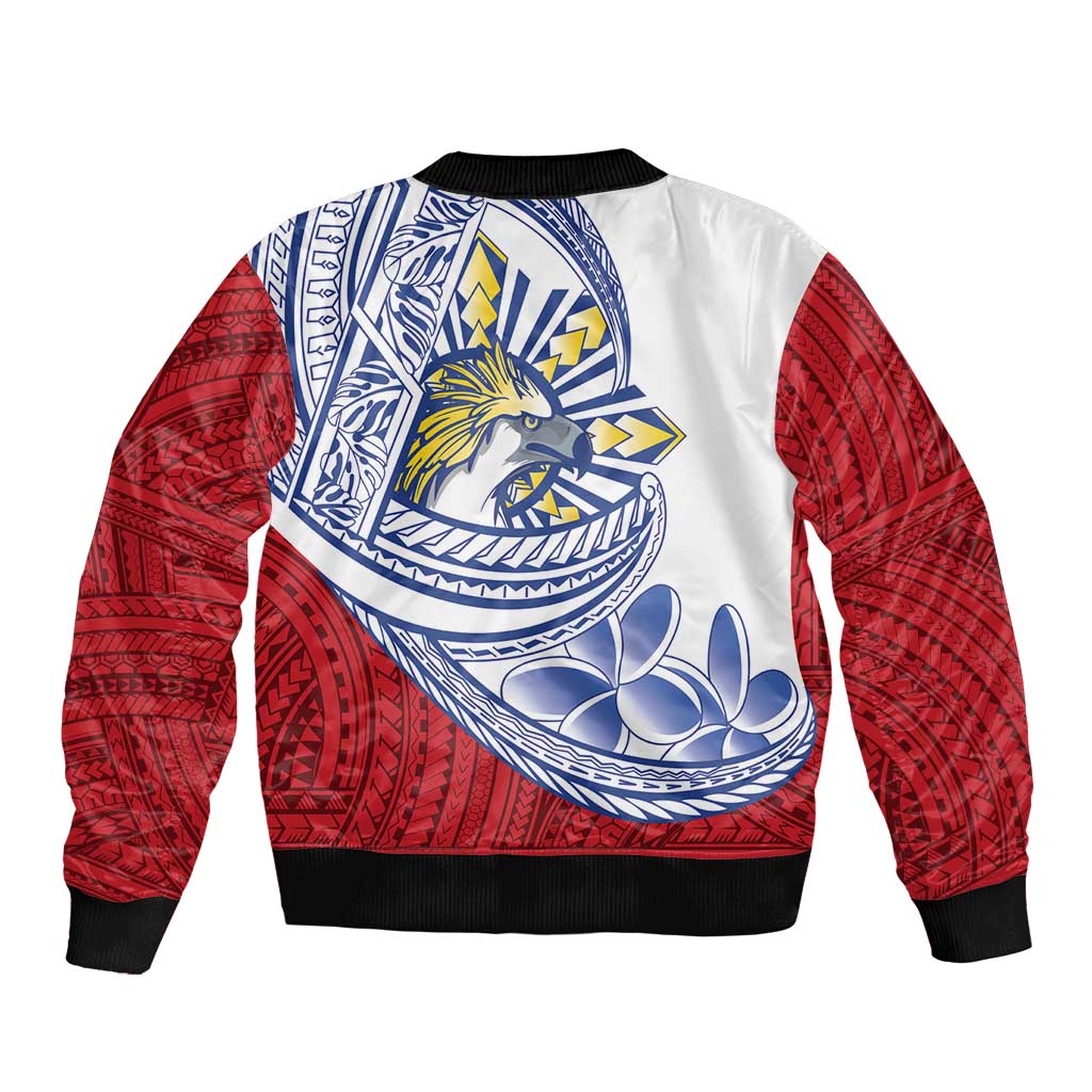 Philippines Eagle Sun Bomber Jacket Filipino Agila Polynesian Tattoo Flag Color LT14 - Polynesian Pride