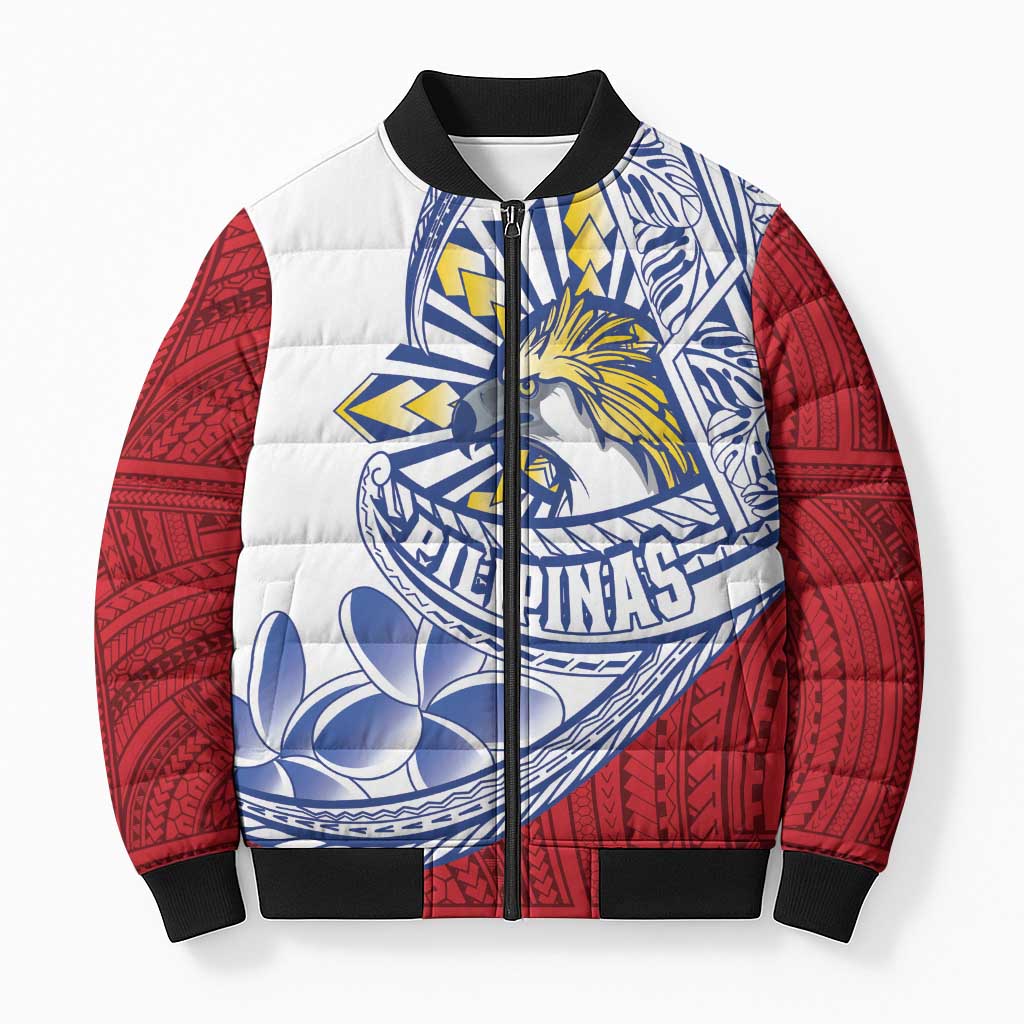 Philippines Eagle Sun Bomber Puffer Jacket Filipino Agila Polynesian Tattoo Flag Color LT14 Unisex Red - Polynesian Pride