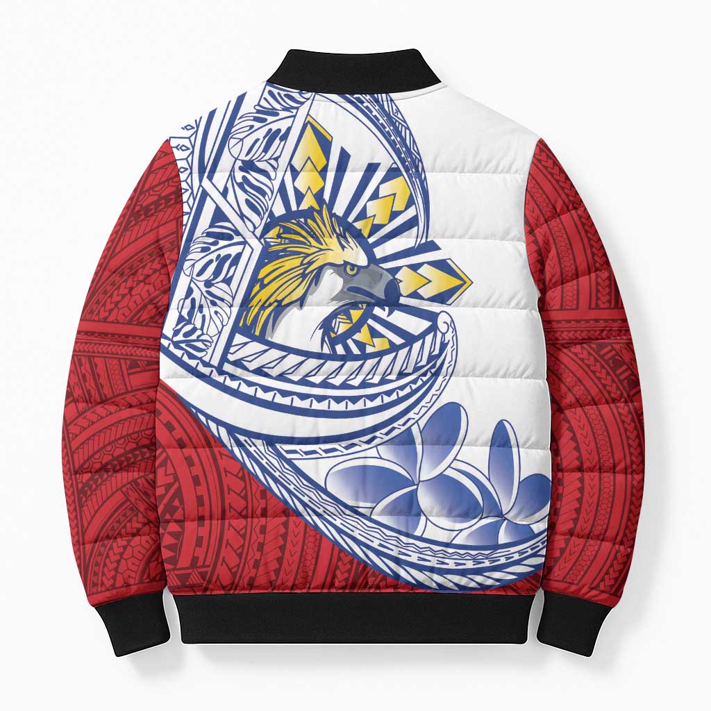 Philippines Eagle Sun Bomber Puffer Jacket Filipino Agila Polynesian Tattoo Flag Color LT14 - Polynesian Pride
