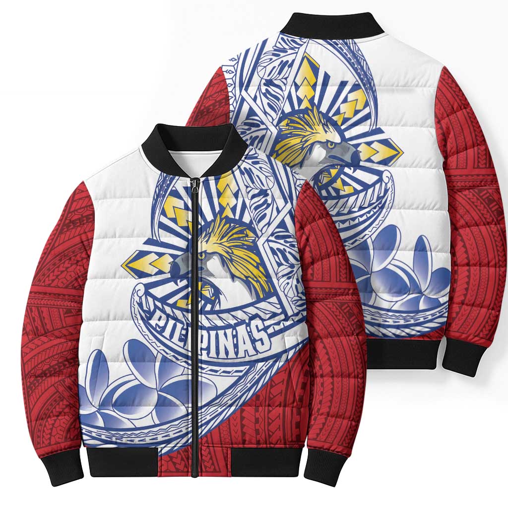 Philippines Eagle Sun Bomber Puffer Jacket Filipino Agila Polynesian Tattoo Flag Color LT14 - Polynesian Pride