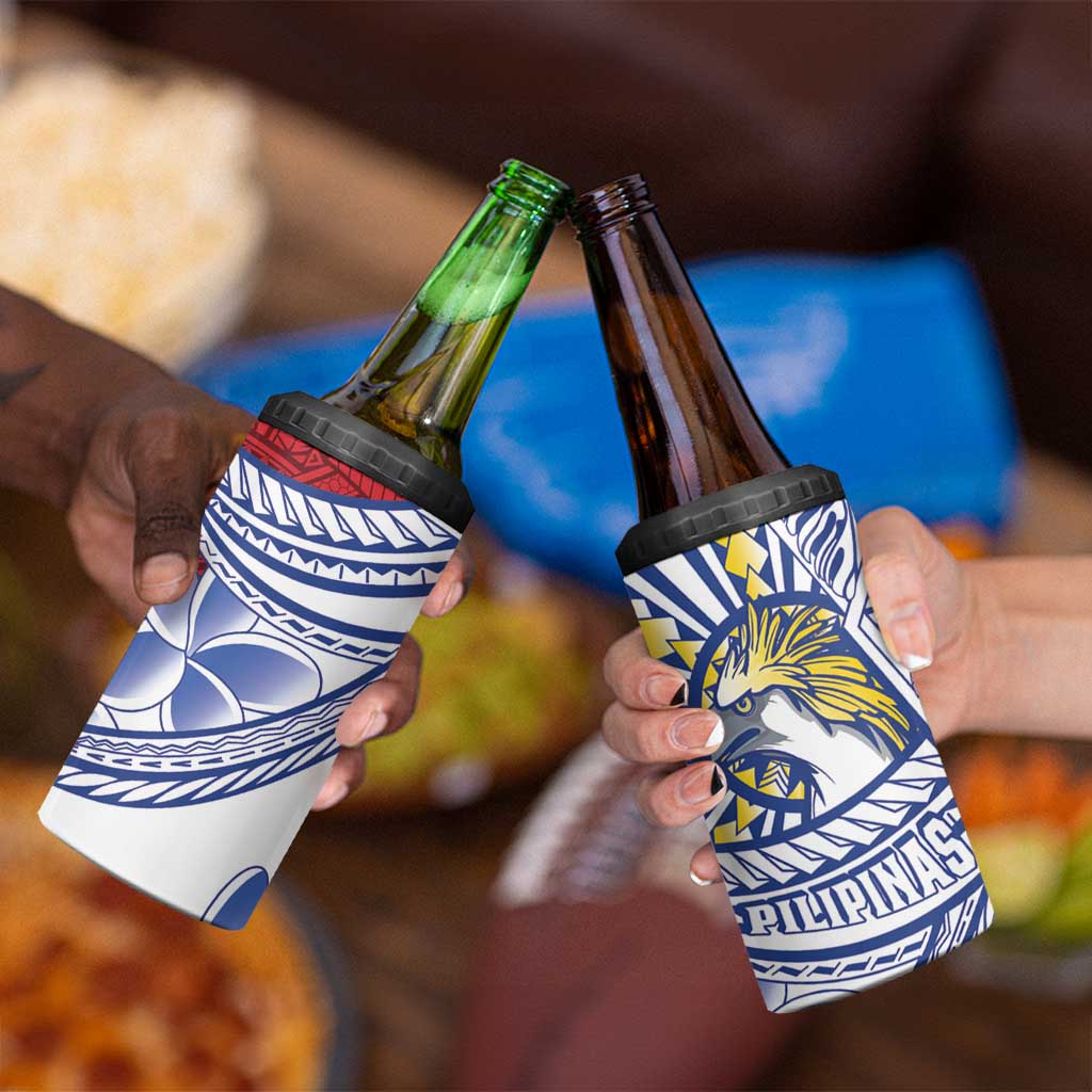 Philippines Eagle Sun 4 in 1 Can Cooler Tumbler Filipino Agila Polynesian Tattoo Flag Color LT14 - Polynesian Pride