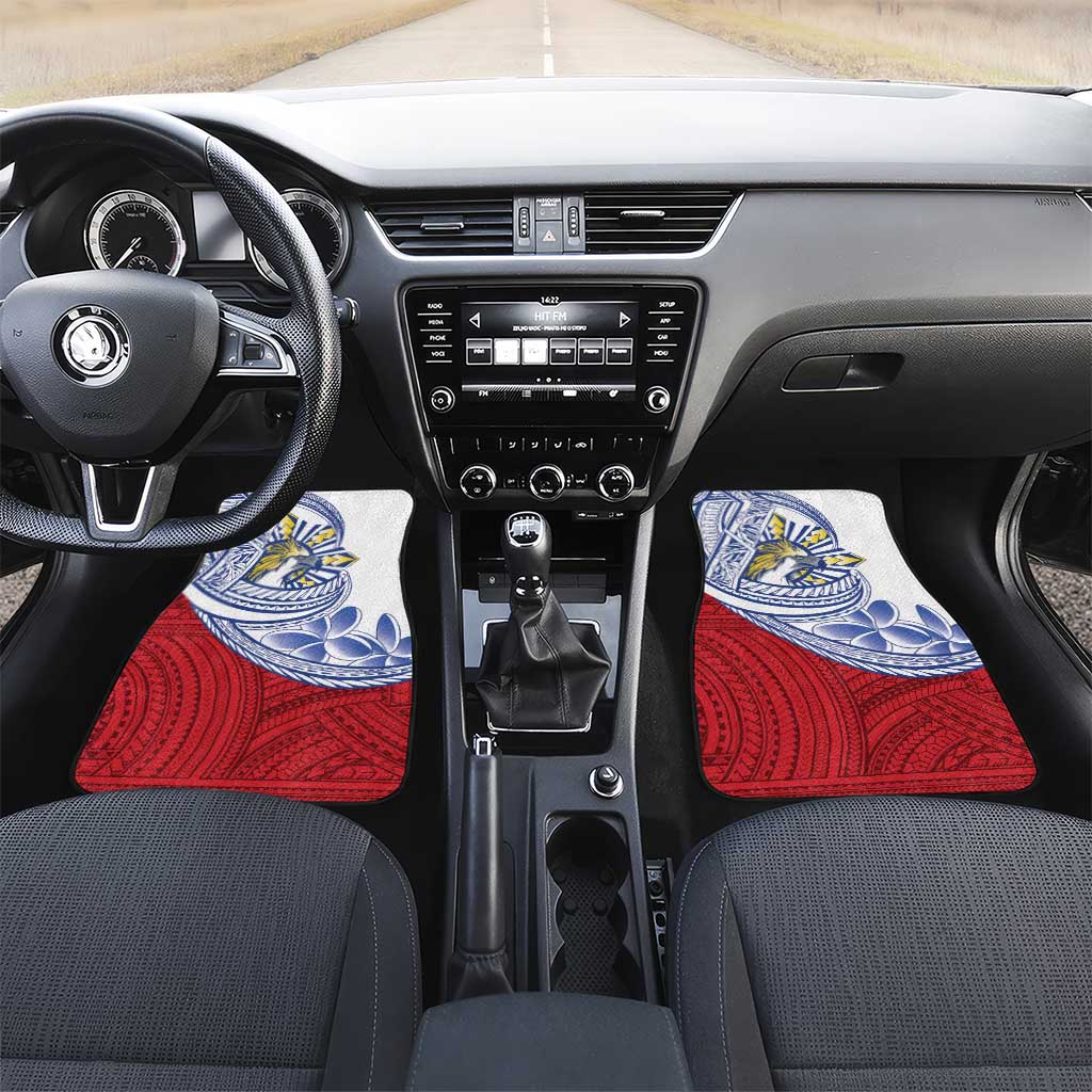 Philippines Eagle Sun Car Mats Filipino Agila Polynesian Tattoo Flag Color LT14 Set 2pcs - Front Red - Polynesian Pride