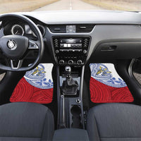Philippines Eagle Sun Car Mats Filipino Agila Polynesian Tattoo Flag Color LT14 Set 2pcs - Front Red - Polynesian Pride