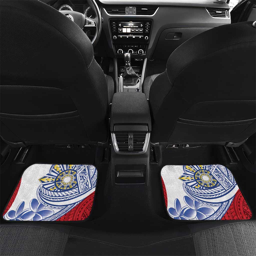 Philippines Eagle Sun Car Mats Filipino Agila Polynesian Tattoo Flag Color LT14 Set 2pcs - Back Red - Polynesian Pride