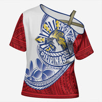 Philippines Eagle Sun Cross Shoulder Shirt Filipino Agila Polynesian Tattoo Flag Color