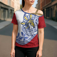 Philippines Eagle Sun Cross Shoulder Shirt Filipino Agila Polynesian Tattoo Flag Color