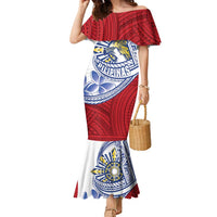 Philippines Eagle Sun Family Matching Mermaid Dress and Hawaiian Shirt Filipino Agila Polynesian Tattoo Flag Color