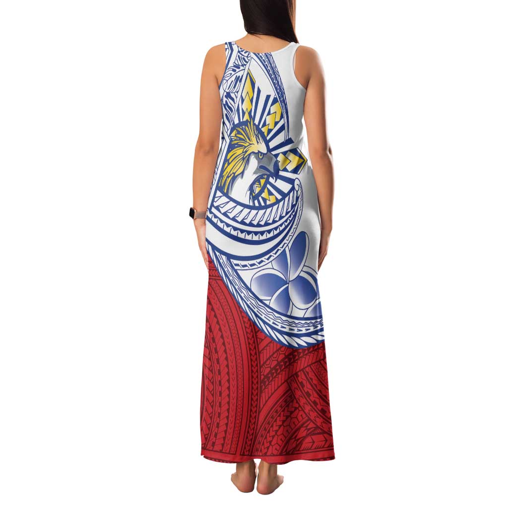 Philippines Eagle Sun Family Matching Tank Maxi Dress and Hawaiian Shirt Filipino Agila Polynesian Tattoo Flag Color