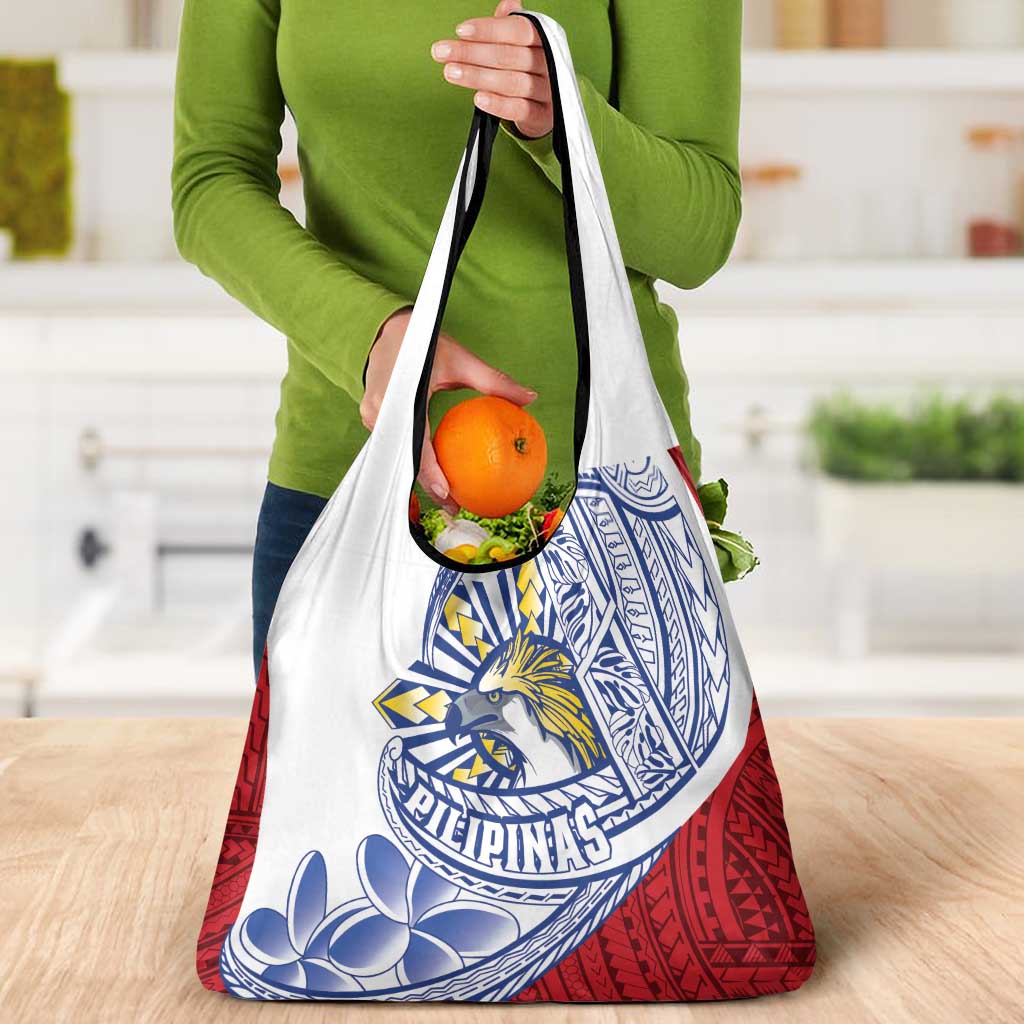 Philippines Eagle Sun Grocery Bag Filipino Agila Polynesian Tattoo Flag Color LT14 - Polynesian Pride