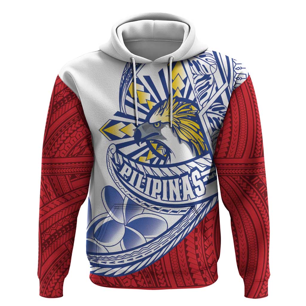 Philippines Eagle Sun Hoodie Filipino Agila Polynesian Tattoo Flag Color LT14 Pullover Hoodie Red - Polynesian Pride