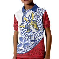 Philippines Eagle Sun Kid Polo Shirt Filipino Agila Polynesian Tattoo Flag Color LT14 Kid Red - Polynesian Pride