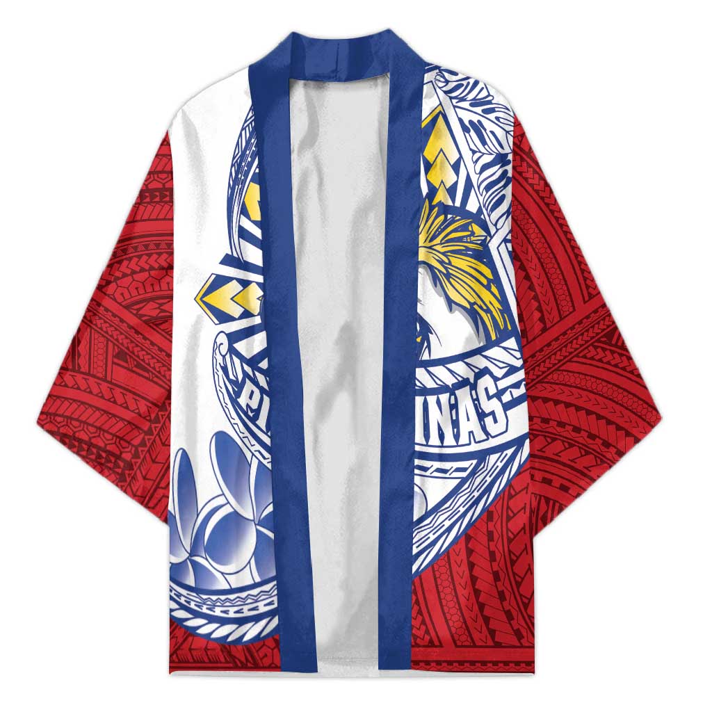 Philippines Eagle Sun Kimono Filipino Agila Polynesian Tattoo Flag Color LT14 Unisex Red - Polynesian Pride
