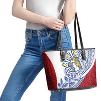 Philippines Eagle Sun Leather Tote Bag Filipino Agila Polynesian Tattoo Flag Color