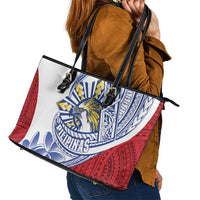 Philippines Eagle Sun Leather Tote Bag Filipino Agila Polynesian Tattoo Flag Color