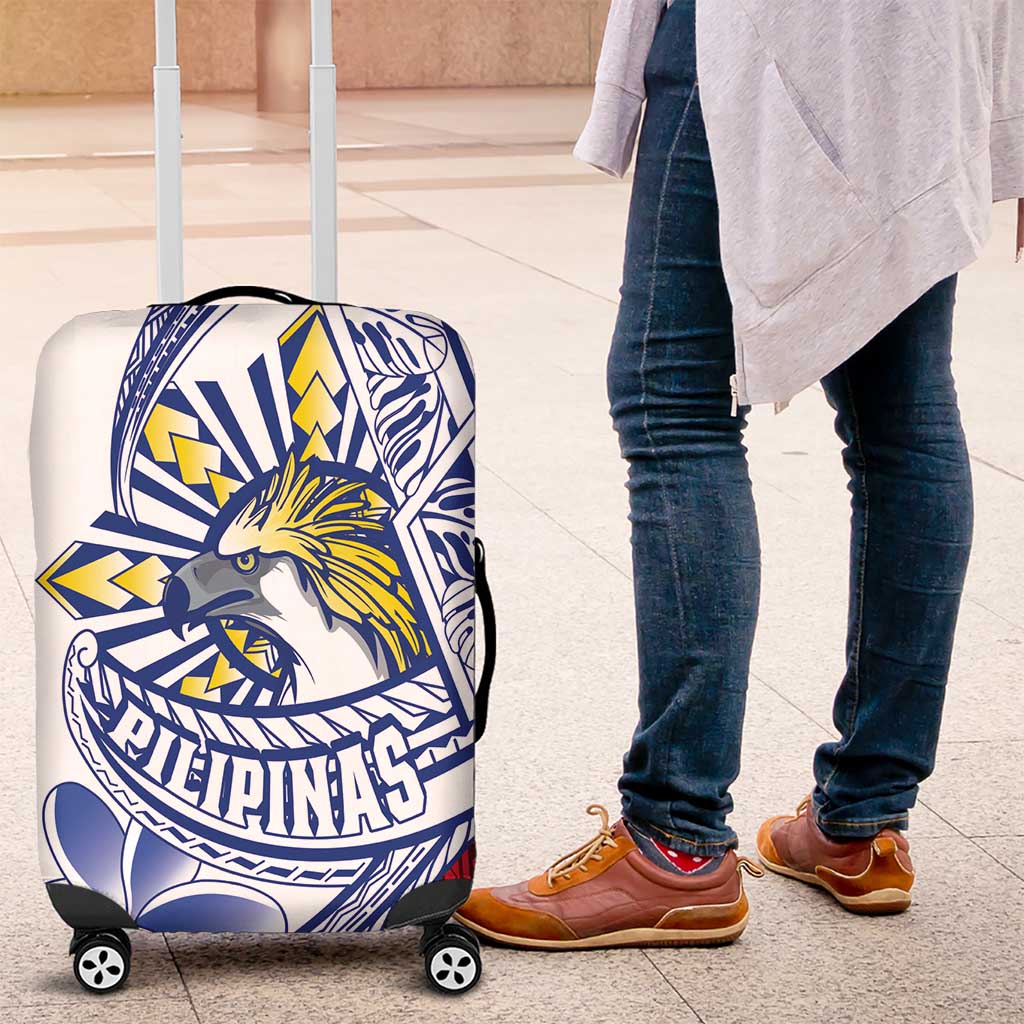 Philippines Eagle Sun Luggage Cover Filipino Agila Polynesian Tattoo Flag Color LT14 Red - Polynesian Pride