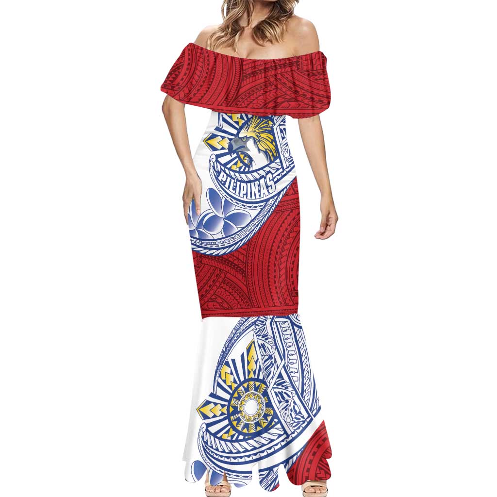 Philippines Eagle Sun Mermaid Dress Filipino Agila Polynesian Tattoo Flag Color LT14 - Polynesian Pride