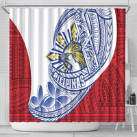 Philippines Eagle Sun Shower Curtain Filipino Agila Polynesian Tattoo Flag Color LT14 - Polynesian Pride