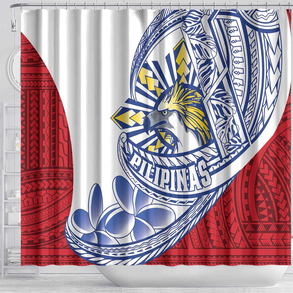 Philippines Eagle Sun Shower Curtain Filipino Agila Polynesian Tattoo Flag Color LT14 - Polynesian Pride