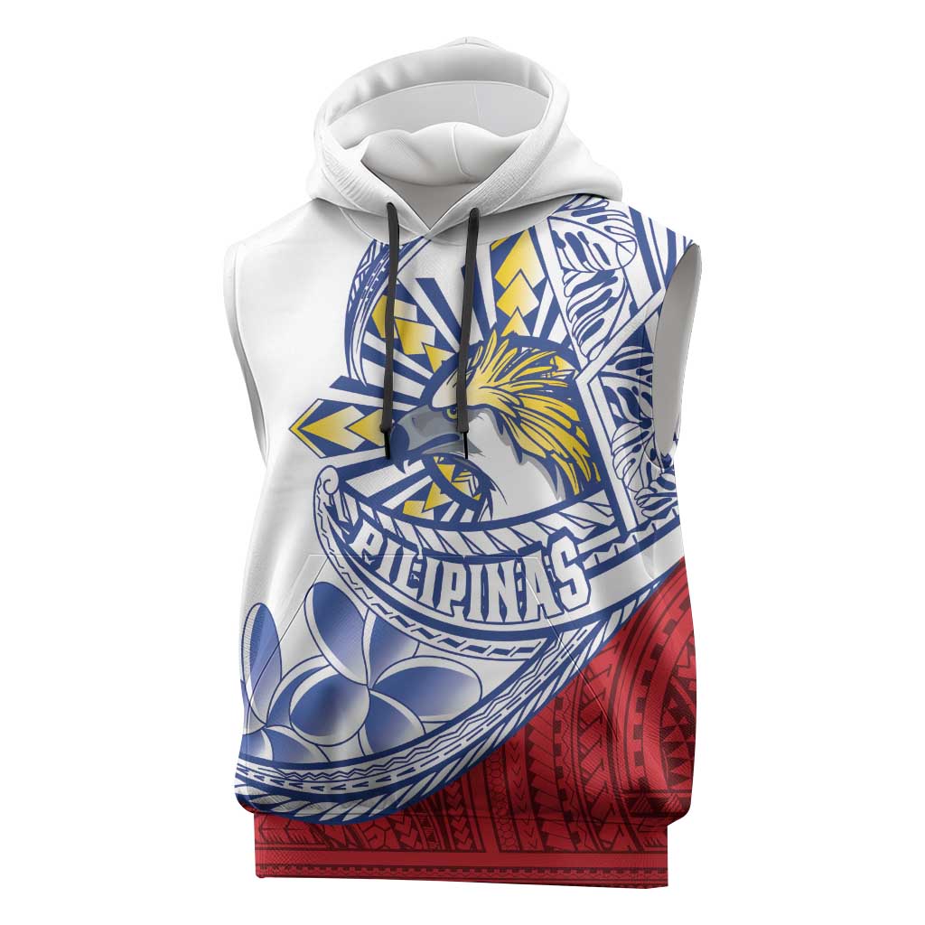 Philippines Eagle Sun Sleeveless Hoodie Filipino Agila Polynesian Tattoo Flag Color LT14 Red - Polynesian Pride