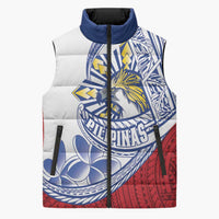 Philippines Eagle Sun Sleeveless Puffer Jacket Filipino Agila Polynesian Tattoo Flag Color LT14 Unisex Red - Polynesian Pride