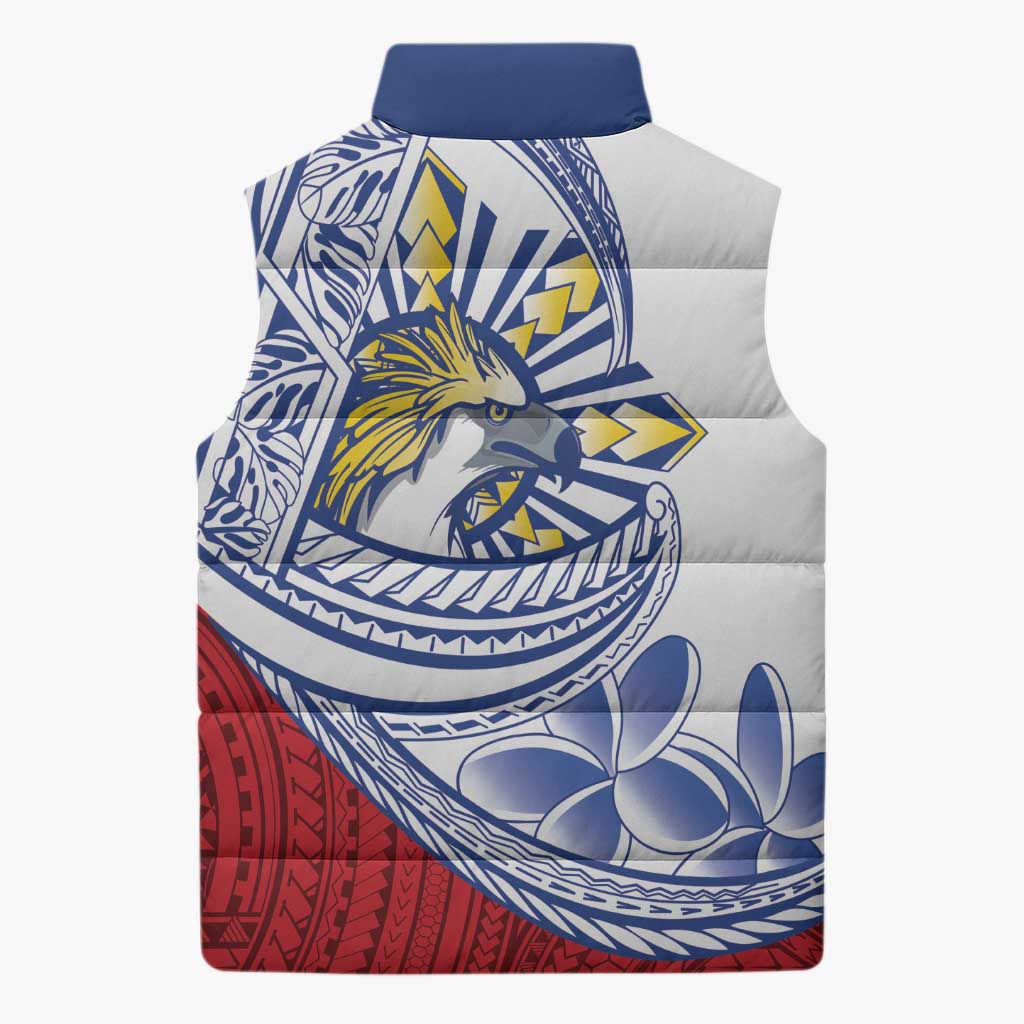 Philippines Eagle Sun Sleeveless Puffer Jacket Filipino Agila Polynesian Tattoo Flag Color LT14 - Polynesian Pride