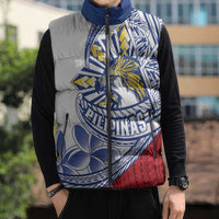 Philippines Eagle Sun Sleeveless Puffer Jacket Filipino Agila Polynesian Tattoo Flag Color LT14 - Polynesian Pride