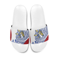 Philippines Eagle Sun Slide Sandals Filipino Agila Polynesian Tattoo Flag Color LT14 Red - Polynesian Pride