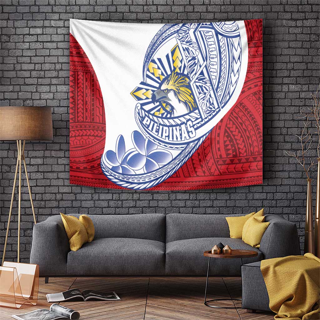 Philippines Eagle Sun Tapestry Filipino Agila Polynesian Tattoo Flag Color LT14 Red - Polynesian Pride