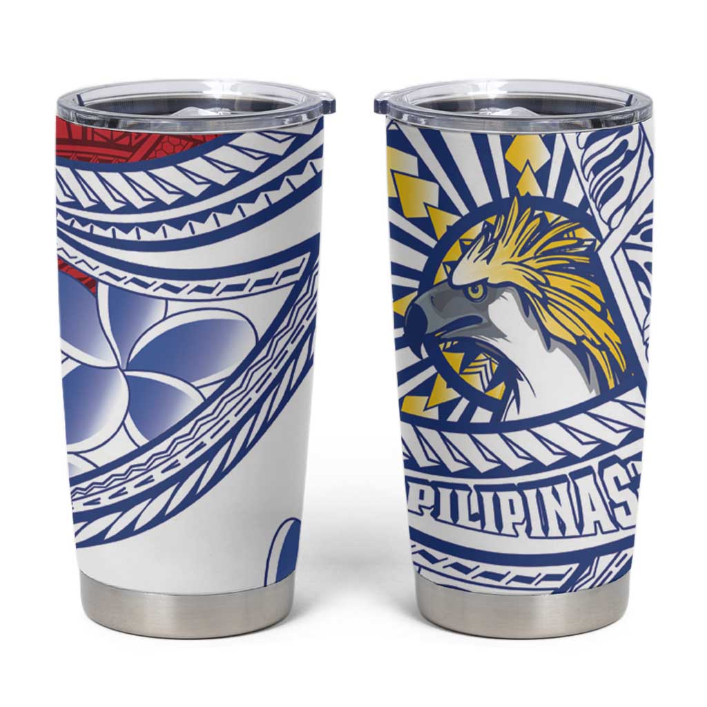 Philippines Eagle Sun Tumbler Cup Filipino Agila Polynesian Tattoo Flag Color LT14 Red - Polynesian Pride