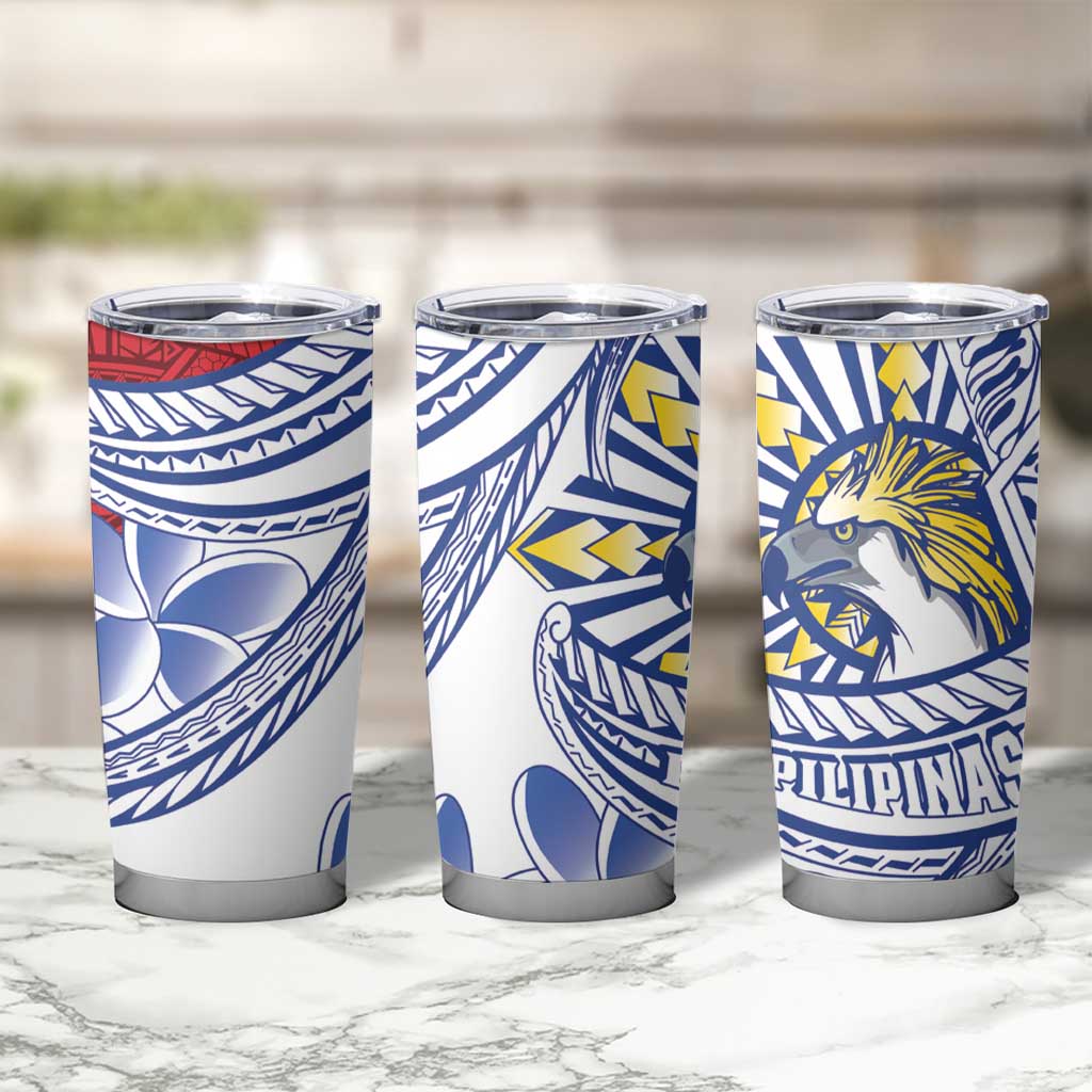 Philippines Eagle Sun Tumbler Cup Filipino Agila Polynesian Tattoo Flag Color LT14 - Polynesian Pride