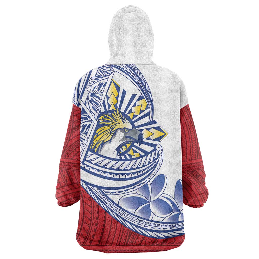 Philippines Eagle Sun Wearable Blanket Hoodie Filipino Agila Polynesian Tattoo Flag Color LT14 - Polynesian Pride