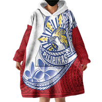 Philippines Eagle Sun Wearable Blanket Hoodie Filipino Agila Polynesian Tattoo Flag Color LT14 - Polynesian Pride