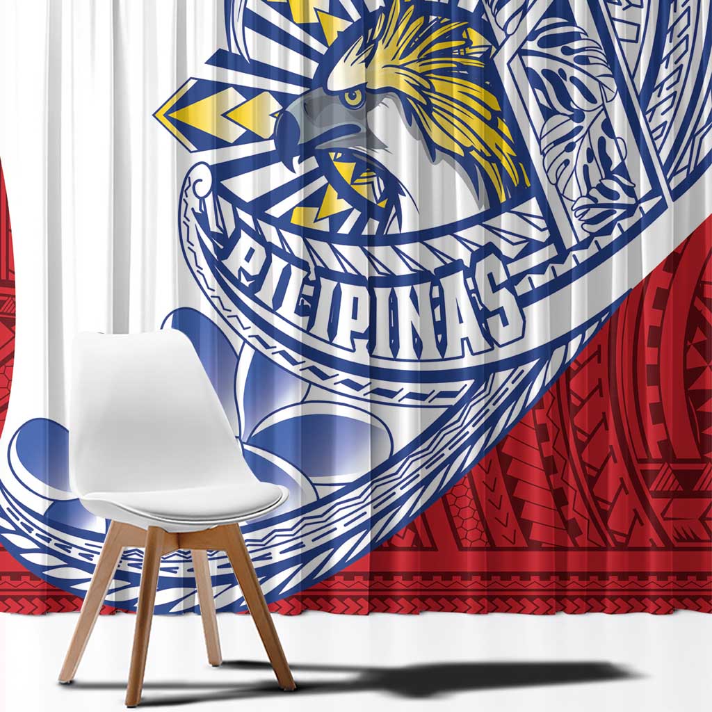 Philippines Eagle Sun Window Curtain Filipino Agila Polynesian Tattoo Flag Color LT14 - Polynesian Pride