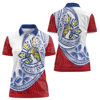 Philippines Eagle Sun Women Polo Shirt Filipino Agila Polynesian Tattoo Flag Color LT14 - Polynesian Pride