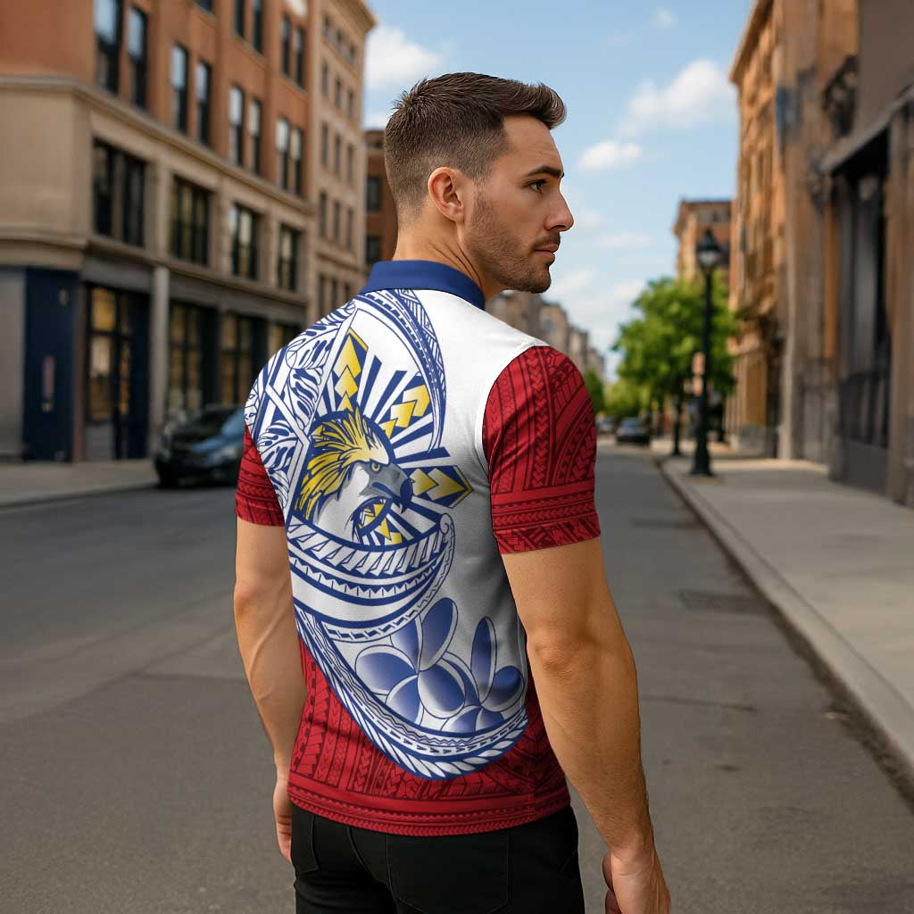 Philippines Eagle Sun Zipper Polo Shirt Filipino Agila Polynesian Tattoo Flag Color LT14 - Polynesian Pride
