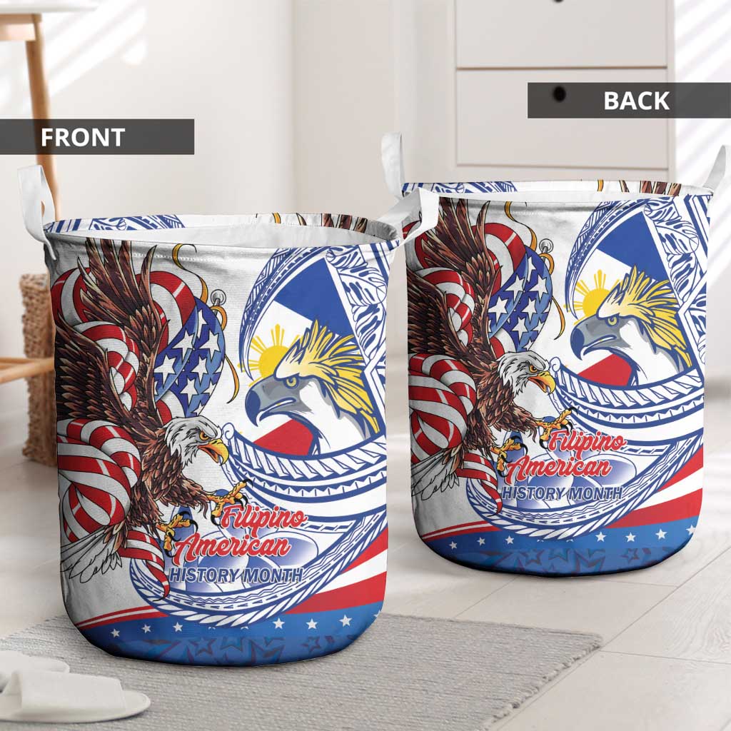 Filipino American History Month Laundry Basket Philippines Agila USA Eagle Mix Flag LT14 - Polynesian Pride