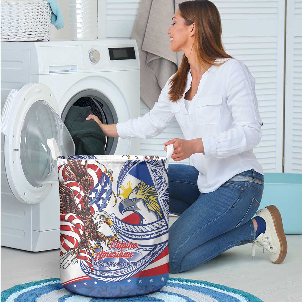 Filipino American History Month Laundry Basket Philippines Agila USA Eagle Mix Flag LT14 - Polynesian Pride