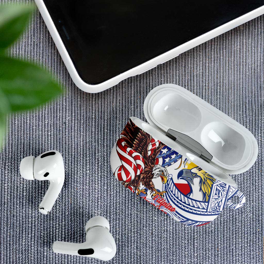 Filipino American History Month AirPods Case Philippines Agila USA Eagle Mix Flag