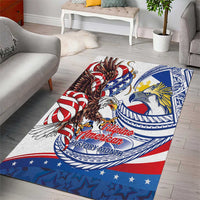 Filipino American History Month Area Rug Philippines Agila USA Eagle Mix Flag LT14 - Polynesian Pride