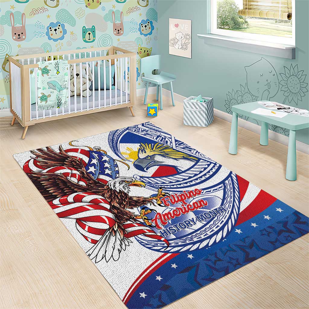 Filipino American History Month Area Rug Philippines Agila USA Eagle Mix Flag LT14 - Polynesian Pride