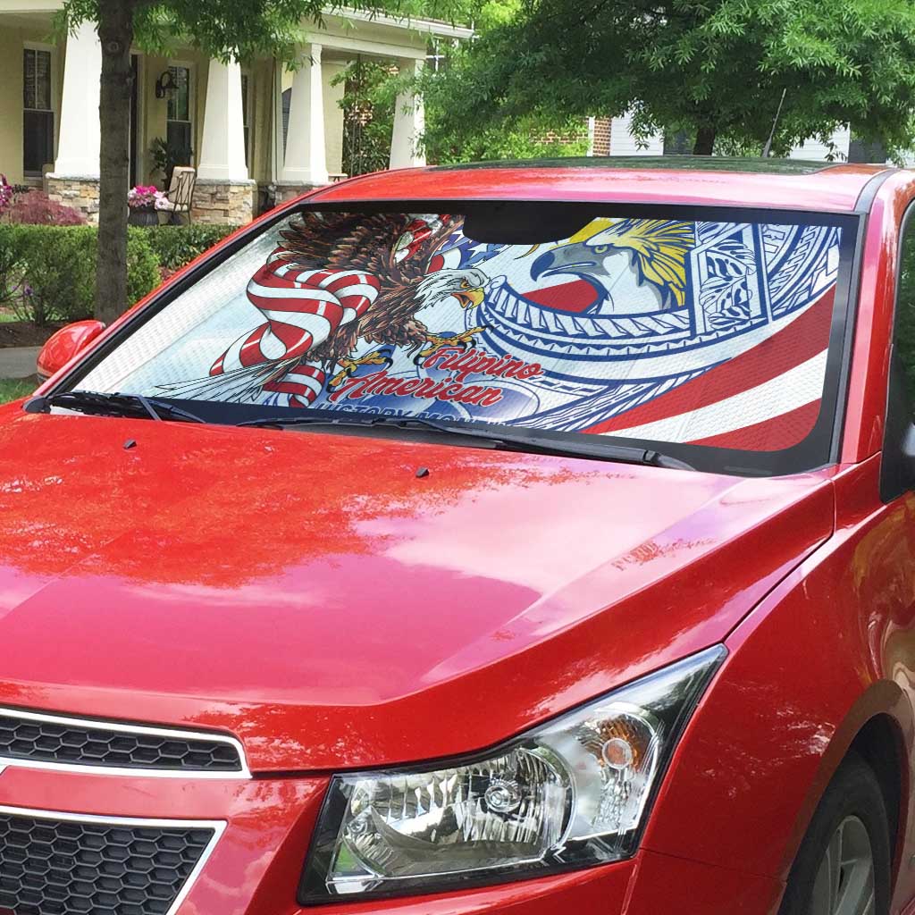 Filipino American History Month Auto Sun Shade Philippines Agila USA Eagle Mix Flag LT14 - Polynesian Pride