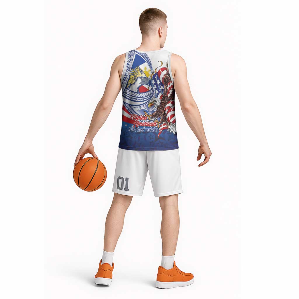 Filipino American History Month Basketball Jersey Philippines Agila USA Eagle Mix Flag
