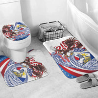 Filipino American History Month Bathroom Set Philippines Agila USA Eagle Mix Flag LT14 Mat Set Only (3 pcs) One Size Blue - Polynesian Pride