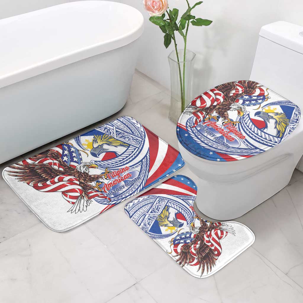 Filipino American History Month Bathroom Set Philippines Agila USA Eagle Mix Flag LT14 - Polynesian Pride
