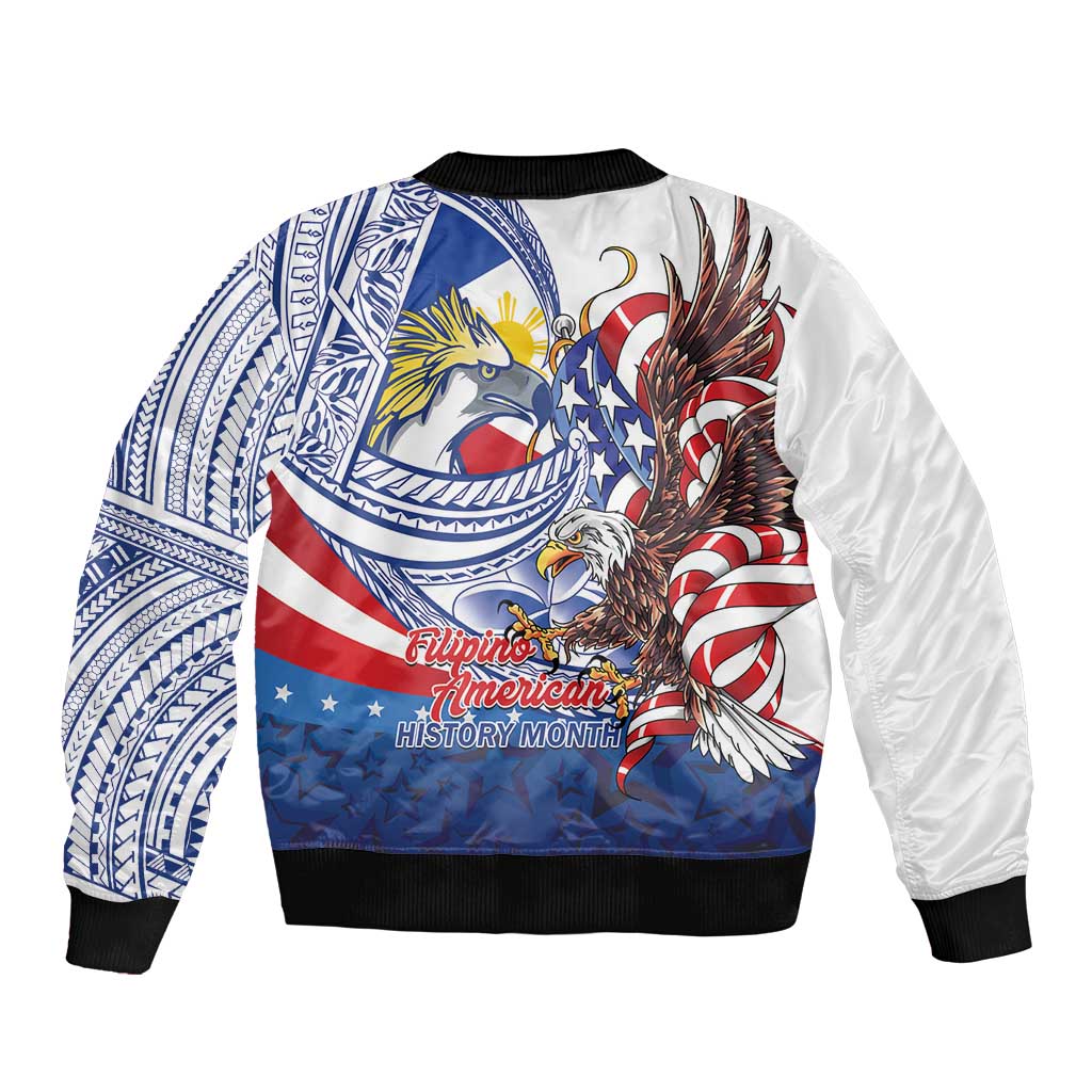 Filipino American History Month Bomber Jacket Philippines Agila USA Eagle Mix Flag LT14 - Polynesian Pride