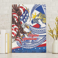 Filipino American History Month Canvas Wall Art Philippines Agila USA Eagle Mix Flag LT14 Without Frame Blue - Polynesian Pride